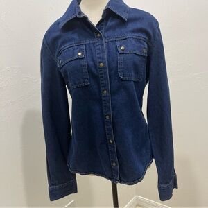 Forenza Women’s Denim Jean‎ Jacket Size 12 Button Front 2 Pockets